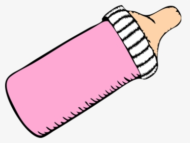 Milk Clipart Old Bottle - Pink Baby Bottle Clipart, HD Png Download, Free Download