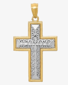 Two Tone Filigree Cross Pendant - Kinderkreuz Taufe Holz, HD Png Download, Free Download