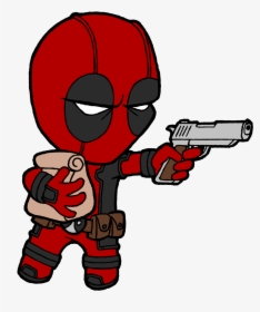 Dabbing Drawing Deadpool Huge Freebie Download For - Deadpool Cartoon With Gun, HD Png Download, Free Download