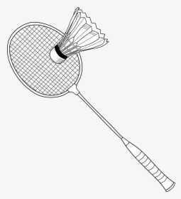 Badminton Clipart Drawing - Badminton Racket Line Drawing, HD Png Download, Free Download