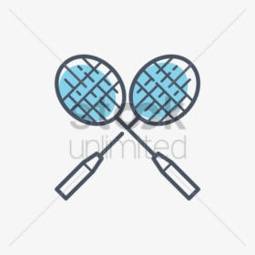 Badminton Racket Clipart Racket Badminton Clip Art - Badminton Racket Cartoon Drawing, HD Png Download, Free Download