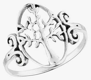 Sterling Silver Scrollwork Tree Ring - Pre-engagement Ring, HD Png Download, Free Download