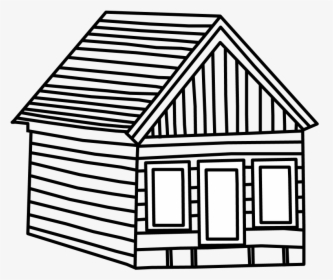 Log Cabin, Black And White - House, HD Png Download, Free Download