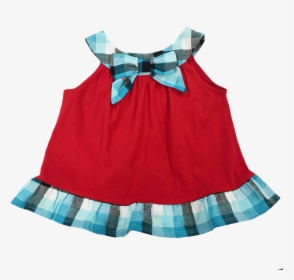 Red Blue Bow Top - Tartan, HD Png Download, Free Download