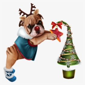 Tube Noël, Chien Boxer, Sapin - Frame Tube Png, Transparent Png, Free Download