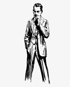 Moustachioed Man In Suit Clip Arts - Vector Takım Elbiseli Adam, HD Png Download, Free Download