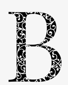 Picmonkey - Black - White - Initial - Scroll Design - Tatuaje B Png, Transparent Png, Free Download
