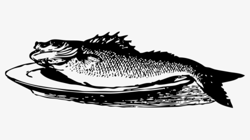 Fried Fish Black And White, HD Png Download, Free Download