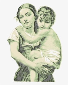 Vintage Woman With Child - Mother Vintage, HD Png Download, Free Download