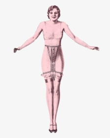 Woman Girdle Png - Standing, Transparent Png, Free Download