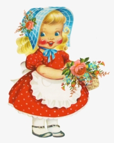 Vintage Beauty Woman Png - Vintage Little Girl Clipart, Transparent Png, Free Download