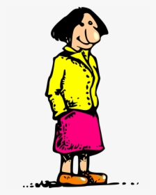Woman, Lady, Cartoon, Nose, Big Nose, Female, Yellow - Encomium Meaning, HD Png Download, Free Download