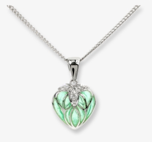 Nicole Barr Designs Sterling Silver Heart Necklace-green - Green Pendant Transparent Background, HD Png Download, Free Download