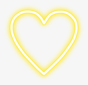Neon Heart Love Freetoedit Yellow - White Neon Heart Png, Transparent Png, Free Download