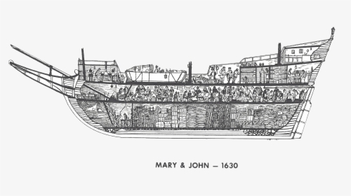 Mary And John Ship Line Drawing - Mary And John Boat, HD Png Download, Free Download