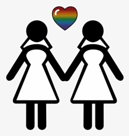 Silhouette Of Two, Lesbian Pride, Brides Standing Hand - Right To Marry And To Found A Family, HD Png Download, Free Download