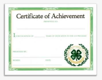 Clip Art Length Of Participation Shop - 4 H Club Certificate, HD Png Download, Free Download