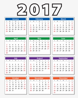 cascade Op te slaan tempel Calendar, Agenda, Schedule, Plan, 2017, Quarters, Weeks - Kalender 2017  Yang Besar, HD Png Download - kindpng