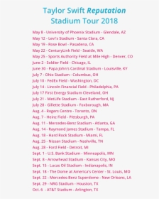 Transparent Taylor Swift Png - Taylor Swift Reputation Tour Dates, Png Download, Free Download