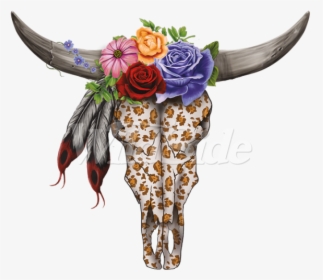 Bull Skull And Flower, HD Png Download, Free Download