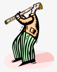 Vector Illustration Of Musician Flutist Plays Flute - Illustration, HD Png Download, Free Download