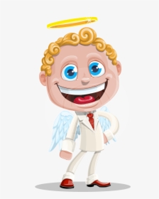 Business Angel Cartoon Vector Character Aka Angello - Angel Cartoon Characters, HD Png Download, Free Download