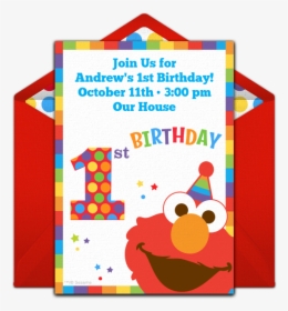 Elmo 1st Birthday Invitations Template, HD Png Download, Free Download