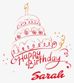 Sarah Happy Birthday Vector Cake Name Png - Birthday Cake Image With Name Stella, Transparent Png, Free Download