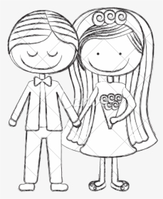 Drawing Photos Marriage - Married Couples Drawing, HD Png Download, Free Download