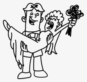 Marriage, Love, Wedding, Grooms, Commitment, Couple - Cute Wedding Couple Cartoon Pictures To Draw, HD Png Download, Free Download