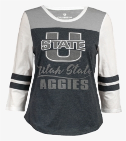 U State Utah State Aggies Ladies Shirt Tri Colored - Long-sleeved T-shirt, HD Png Download, Free Download
