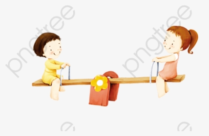 Kids Playing Clipart Cartoon - Cartoon, HD Png Download, Free Download