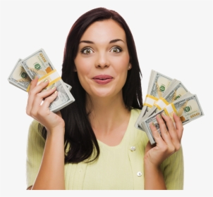 Get Cash In Hand With A Personal Loan, Signature Loan - Woman Holding Cash Transparent, HD Png Download, Free Download