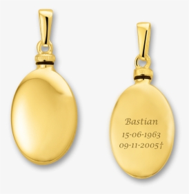 Golden Oval Ash Pendant With Engraving - Earrings, HD Png Download, Free Download