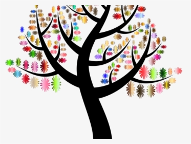 Blossom Clipart Flowering Tree - Transparent Colorful Transparent Background Tree, HD Png Download, Free Download