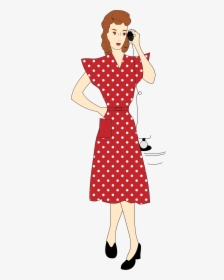 Transparent Women Clothes Clipart - Vintage Women Dress Vector, HD Png Download, Free Download