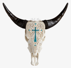 Carved Cow Skull // Xl Horns - Skull, HD Png Download, Free Download
