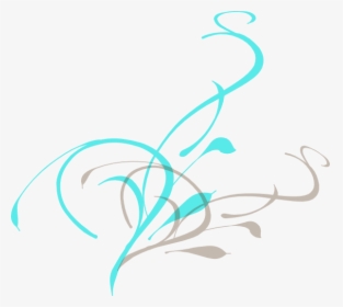 Navy Blue Swirly Flourish Swirls Wedding Clipart Instant - Vine Clip Art, HD Png Download, Free Download