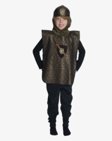 Boy Wearing Knight Costume Dress Up With Gold Shield, - Garment Bag, HD Png Download, Free Download