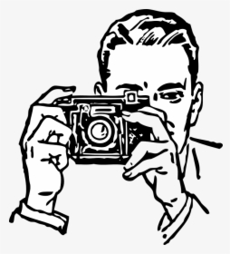 Photographer, Man, Taking, Picture, Professional, Focus - Taking Photo Black And White, HD Png Download, Free Download