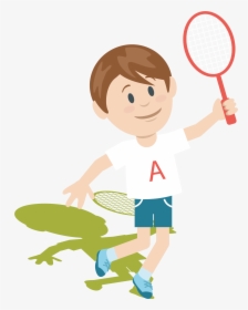 Badminton Clip Art - Boy Playing Badminton Clipart, HD Png Download, Free Download