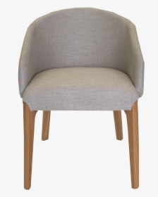 Front View Of Grey Upholstered Tub Style Curved Back - Chair, HD Png Download, Free Download