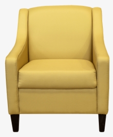 Front View Of Yellow Upholstered Mid Back Chair With - Club Chair, HD Png Download, Free Download