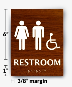 Restroom Sign Example - Handicap Accessible Bathroom Sign, HD Png Download, Free Download