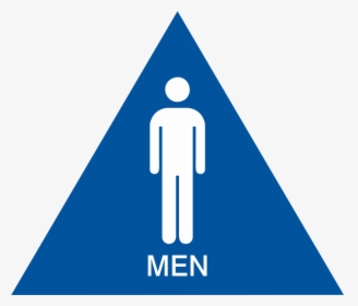 Women"s And Men"s Restroom Signs - Men Bathroom Sign Triangle, HD Png Download, Free Download