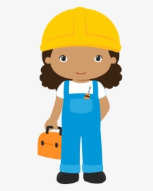 Construção Construction Area, Party, Felt Ornaments, - Construction Worker Girl Clipart, HD Png Download, Free Download