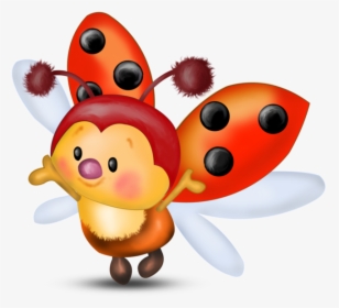 Borboletas & Joaninhas E - Cartoon Ladybug, HD Png Download, Free Download