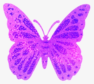 Clip Art Borboletas Lilas - Glitter Pink Butterfly Clipart, HD Png Download, Free Download