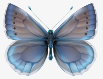 Borboleta Realista Azul - Decoupage Butterflies In Blue, HD Png Download, Free Download