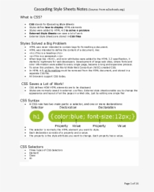 Css Notes Pdf, HD Png Download, Free Download